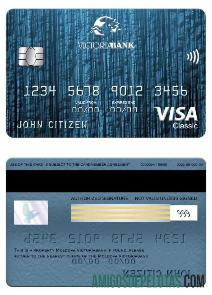 Moldova Victoriabank Visa Classic Card real example
